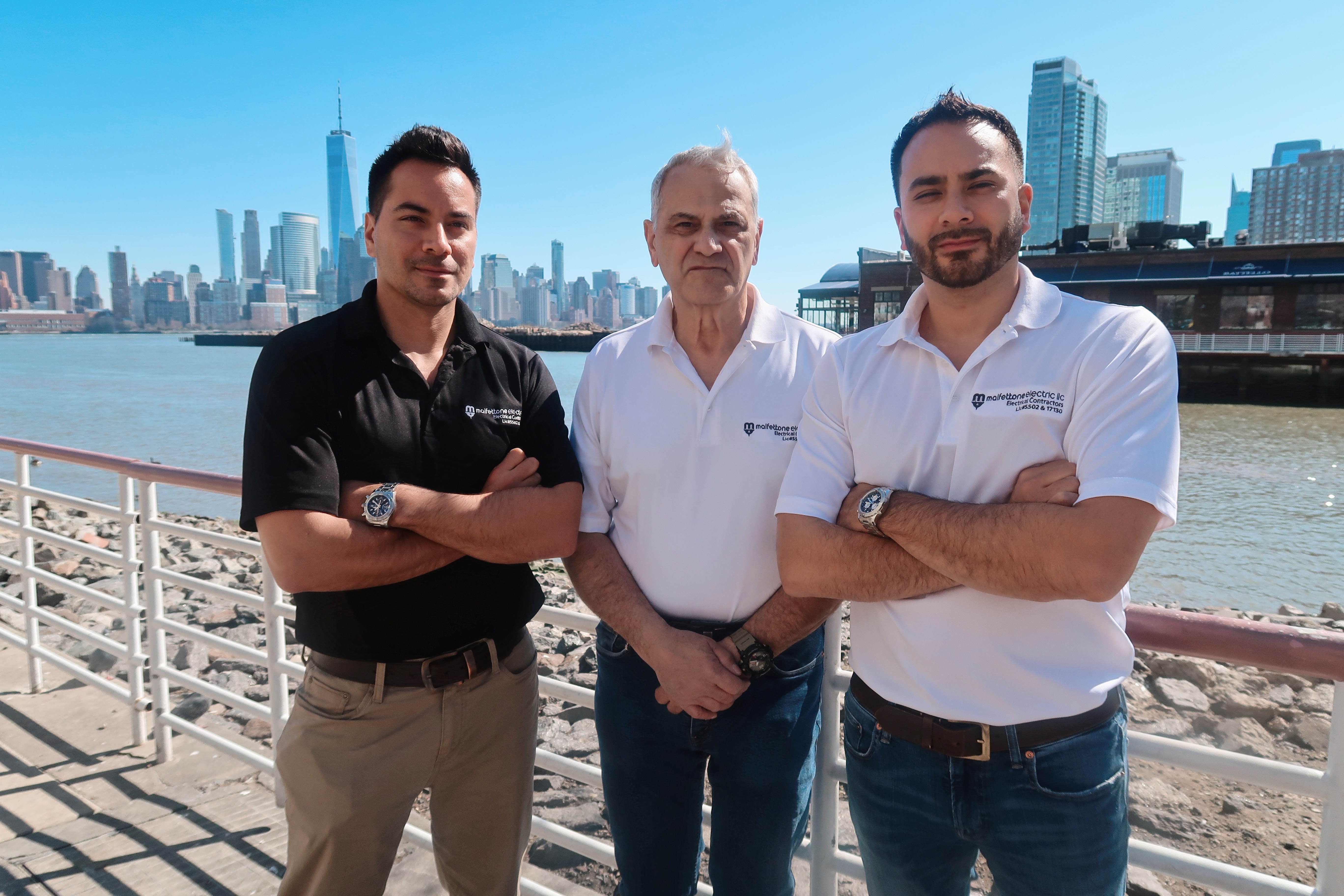 Mike Sr., Michael, and Jason Malfettone — Jersey City waterfront
